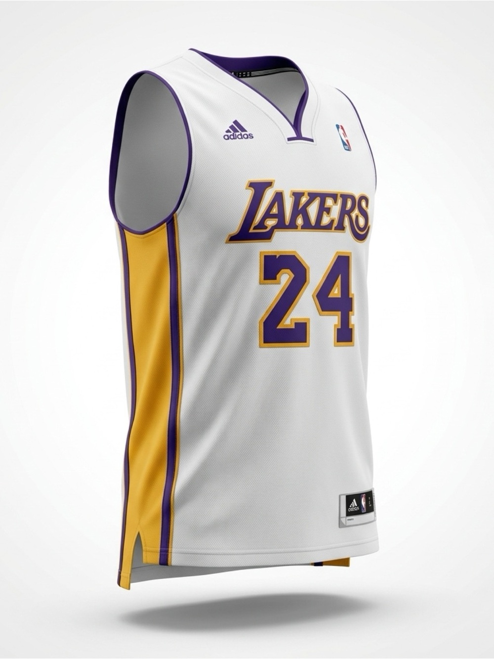 Adidas White, Purple & Gold Lakers Kobe Bryant #24 Basketball Jersey #lakers